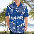 Personalized North Melbourne Kangaroos Hawaiian Shirt Aboriginal Pattern with Graffiti Style