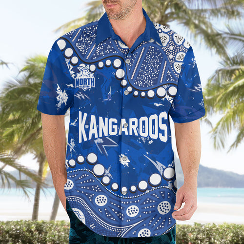 Personalized North Melbourne Kangaroos Hawaiian Shirt Aboriginal Pattern with Graffiti Style