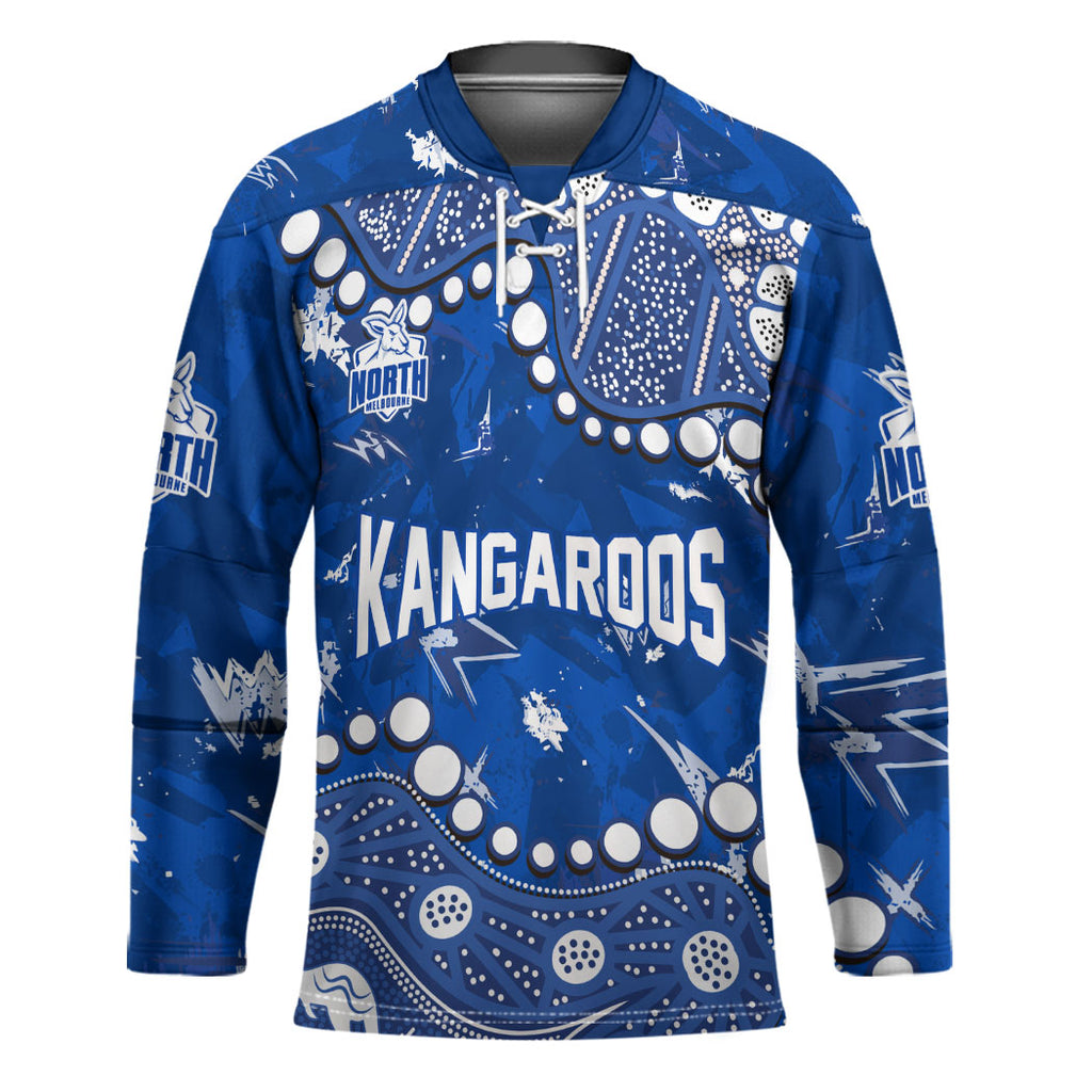 Personalized North Melbourne Kangaroos Hockey Jersey Aboriginal Pattern with Graffiti Style