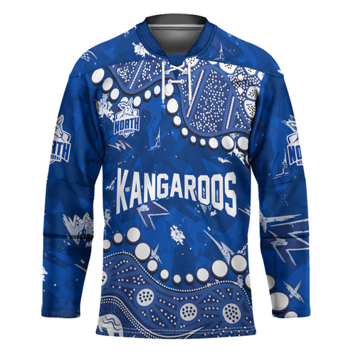 Personalized North Melbourne Kangaroos Hockey Jersey Aboriginal Pattern with Graffiti Style