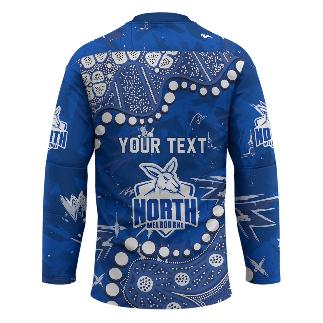 Personalized North Melbourne Kangaroos Hockey Jersey Aboriginal Pattern with Graffiti Style