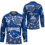 Personalized North Melbourne Kangaroos Hockey Jersey Aboriginal Pattern with Graffiti Style