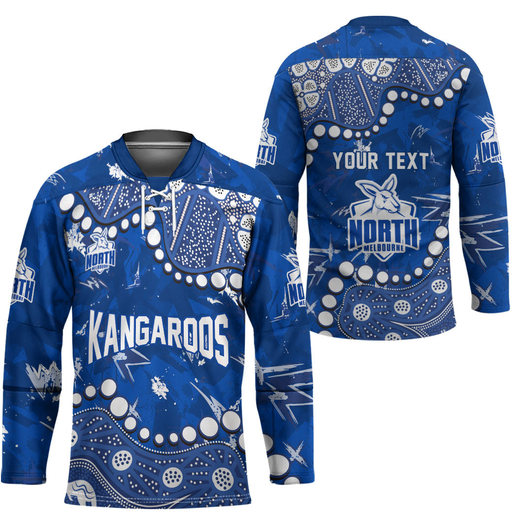 Personalized North Melbourne Kangaroos Hockey Jersey Aboriginal Pattern with Graffiti Style