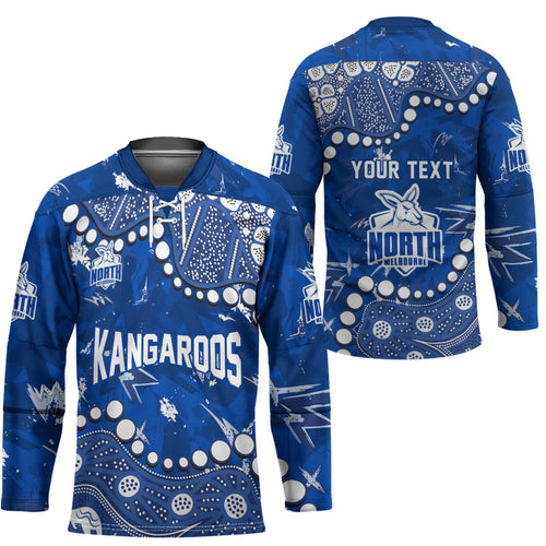 Personalized North Melbourne Kangaroos Hockey Jersey Aboriginal Pattern with Graffiti Style