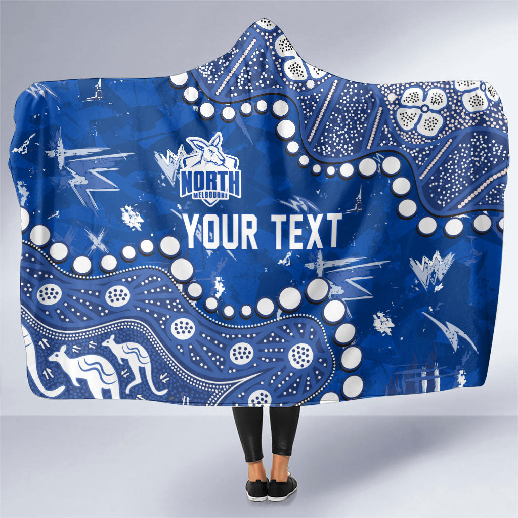 Personalized North Melbourne Kangaroos Hooded Blanket Aboriginal Pattern with Graffiti Style