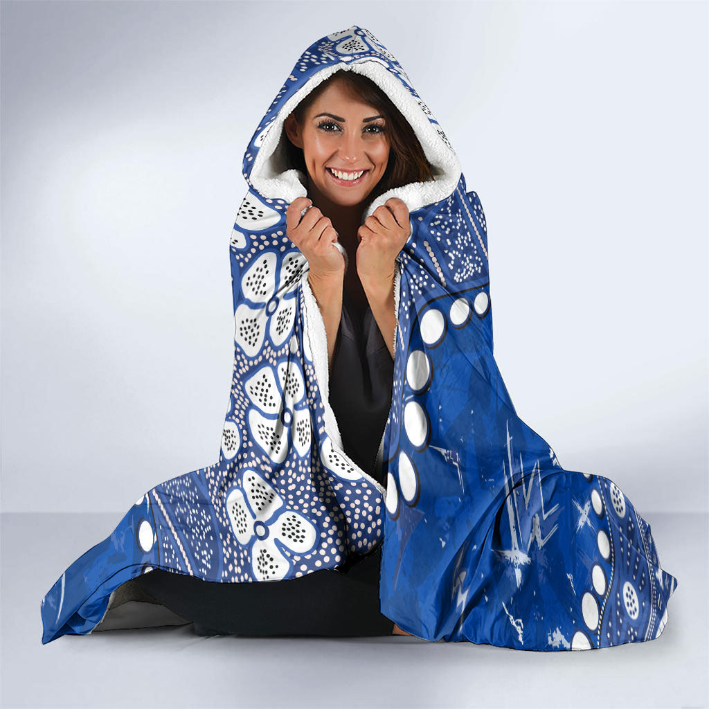 Personalized North Melbourne Kangaroos Hooded Blanket Aboriginal Pattern with Graffiti Style
