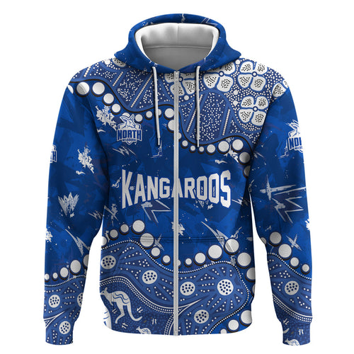 Personalized North Melbourne Kangaroos Hoodie Aboriginal Pattern with Graffiti Style
