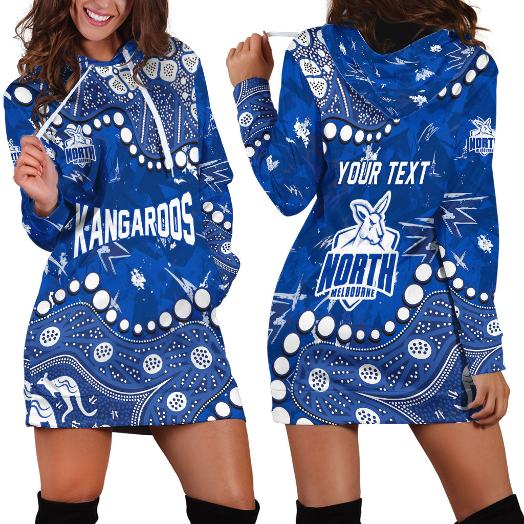 Personalized North Melbourne Kangaroos Hoodie Dress Aboriginal Pattern with Graffiti Style