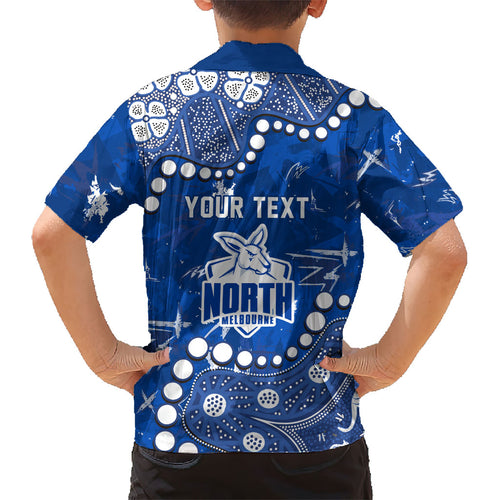 Personalized North Melbourne Kangaroos Kid Hawaiian Shirt Aboriginal Pattern with Graffiti Style