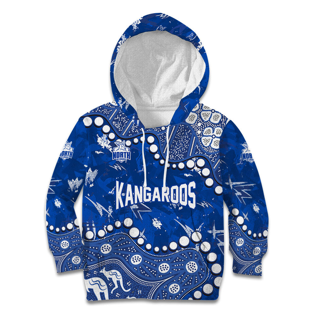 Personalized North Melbourne Kangaroos Kid Hoodie Aboriginal Pattern with Graffiti Style