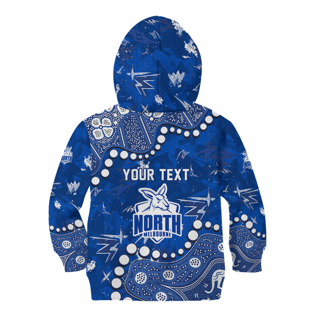 Personalized North Melbourne Kangaroos Kid Hoodie Aboriginal Pattern with Graffiti Style