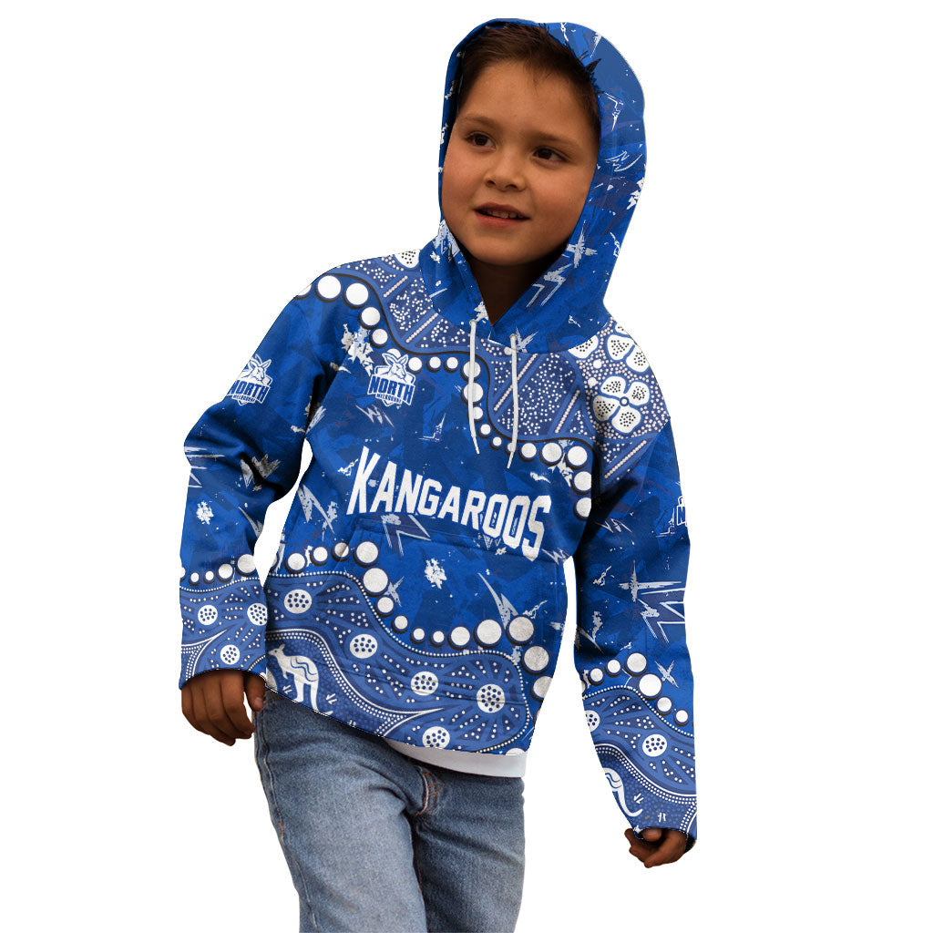 Personalized North Melbourne Kangaroos Kid Hoodie Aboriginal Pattern with Graffiti Style