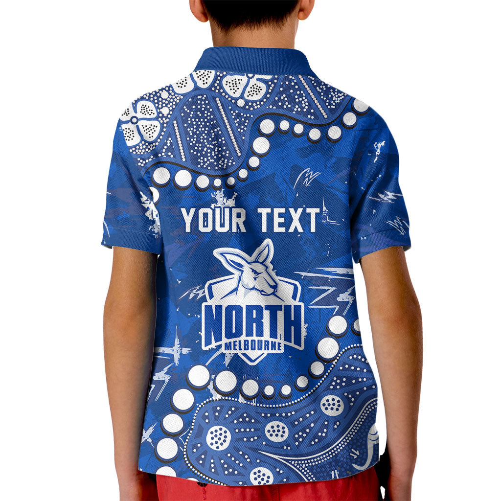 Personalized North Melbourne Kangaroos Kid Polo Shirt Aboriginal Pattern with Graffiti Style