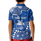 Personalized North Melbourne Kangaroos Kid Polo Shirt Aboriginal Pattern with Graffiti Style