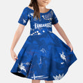 Personalized North Melbourne Kangaroos Kid Short Sleeve Dress Aboriginal Pattern with Graffiti Style