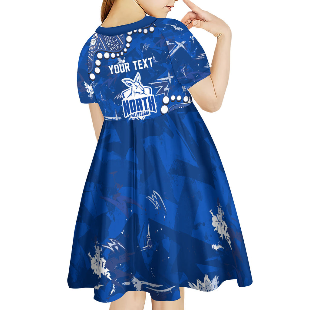Personalized North Melbourne Kangaroos Kid Short Sleeve Dress Aboriginal Pattern with Graffiti Style