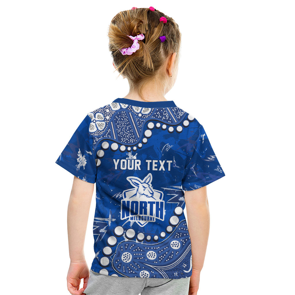 Personalized North Melbourne Kangaroos Kid T Shirt Aboriginal Pattern with Graffiti Style