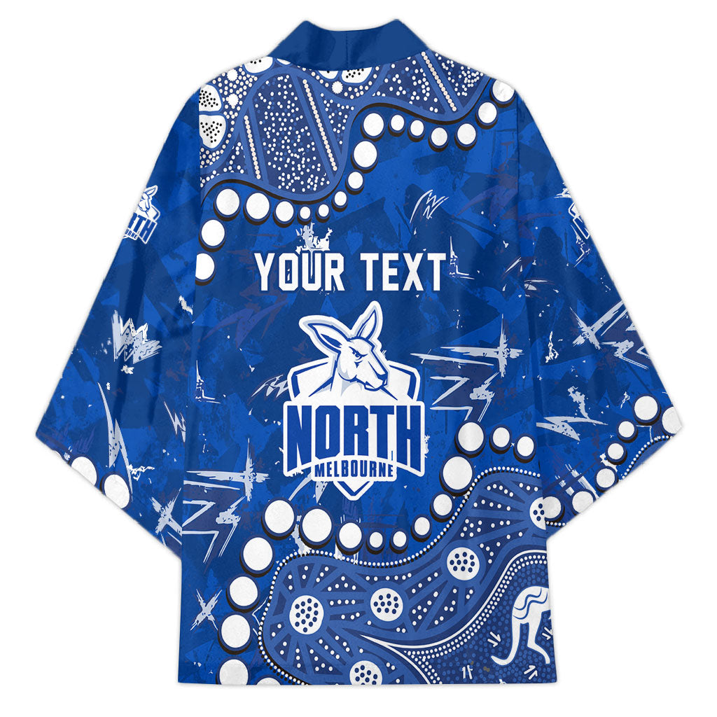 Personalized North Melbourne Kangaroos Kimono Aboriginal Pattern with Graffiti Style