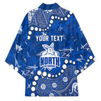 Personalized North Melbourne Kangaroos Kimono Aboriginal Pattern with Graffiti Style