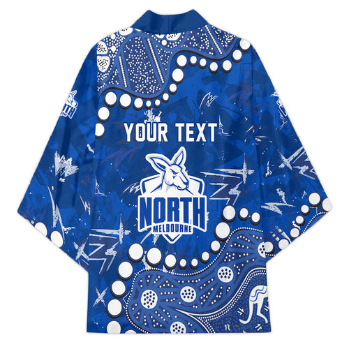 Personalized North Melbourne Kangaroos Kimono Aboriginal Pattern with Graffiti Style