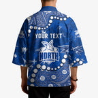 Personalized North Melbourne Kangaroos Kimono Aboriginal Pattern with Graffiti Style