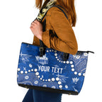 Personalized North Melbourne Kangaroos Leather Tote Bag Aboriginal Pattern with Graffiti Style