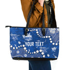 Personalized North Melbourne Kangaroos Leather Tote Bag Aboriginal Pattern with Graffiti Style