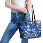 Personalized North Melbourne Kangaroos Leather Tote Bag Aboriginal Pattern with Graffiti Style