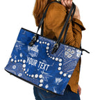 Personalized North Melbourne Kangaroos Leather Tote Bag Aboriginal Pattern with Graffiti Style