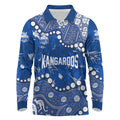 Personalized North Melbourne Kangaroos Long Sleeve Polo Shirt Aboriginal Pattern with Graffiti Style