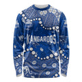 Personalized North Melbourne Kangaroos Long Sleeve Shirt Aboriginal Pattern with Graffiti Style