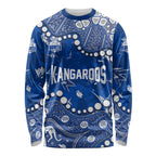 Personalized North Melbourne Kangaroos Long Sleeve Shirt Aboriginal Pattern with Graffiti Style