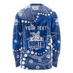 Personalized North Melbourne Kangaroos Long Sleeve Shirt Aboriginal Pattern with Graffiti Style