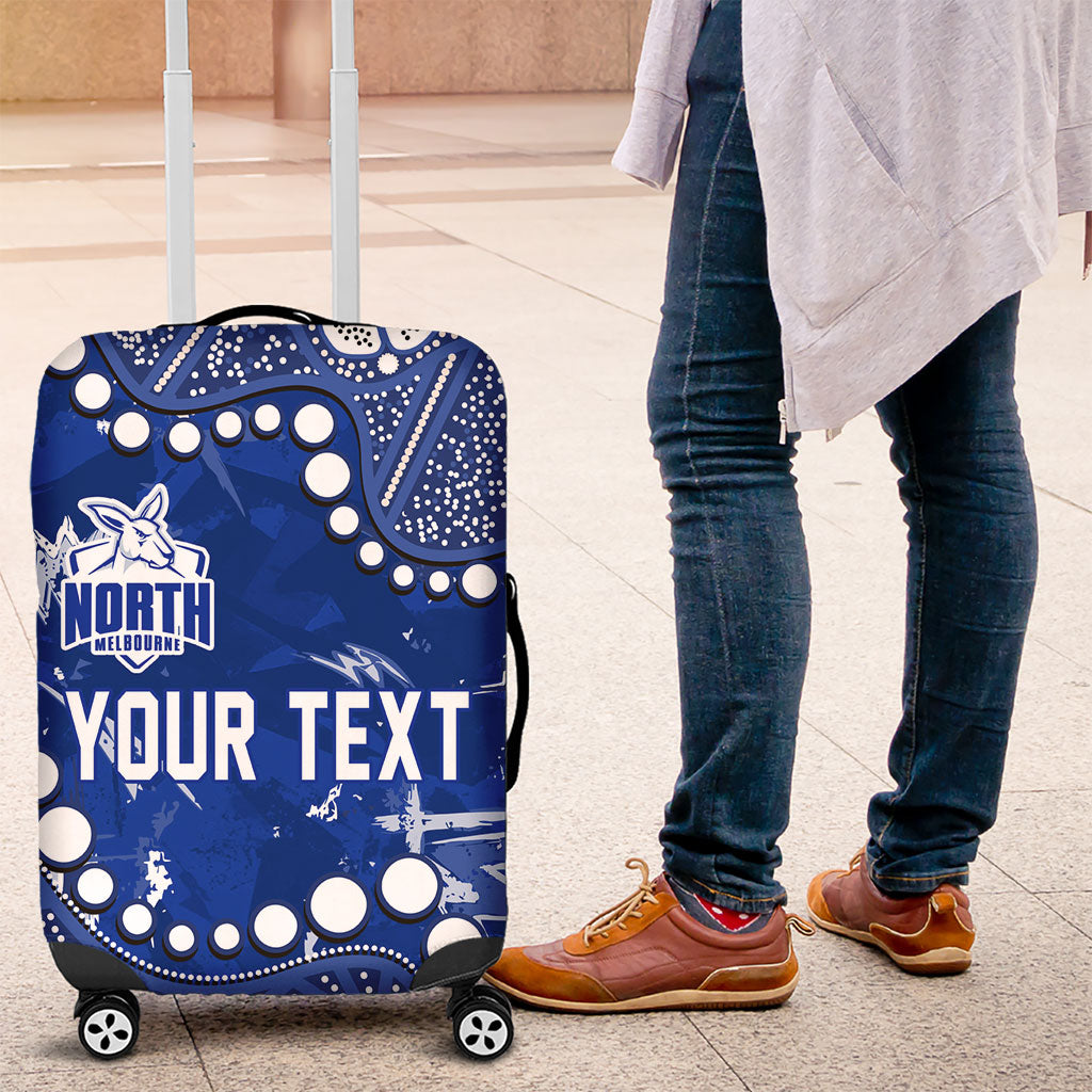 Personalized North Melbourne Kangaroos Luggage Cover Aboriginal Pattern with Graffiti Style