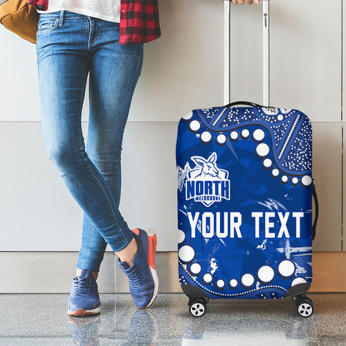 Personalized North Melbourne Kangaroos Luggage Cover Aboriginal Pattern with Graffiti Style