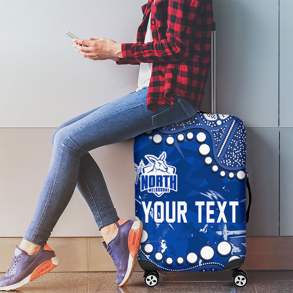 Personalized North Melbourne Kangaroos Luggage Cover Aboriginal Pattern with Graffiti Style