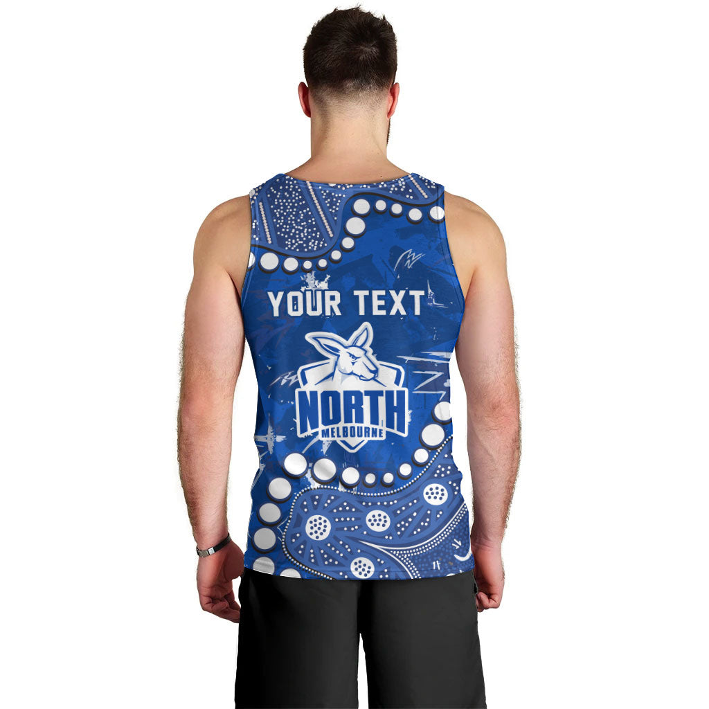 Personalized North Melbourne Kangaroos Men Tank Top Aboriginal Pattern with Graffiti Style