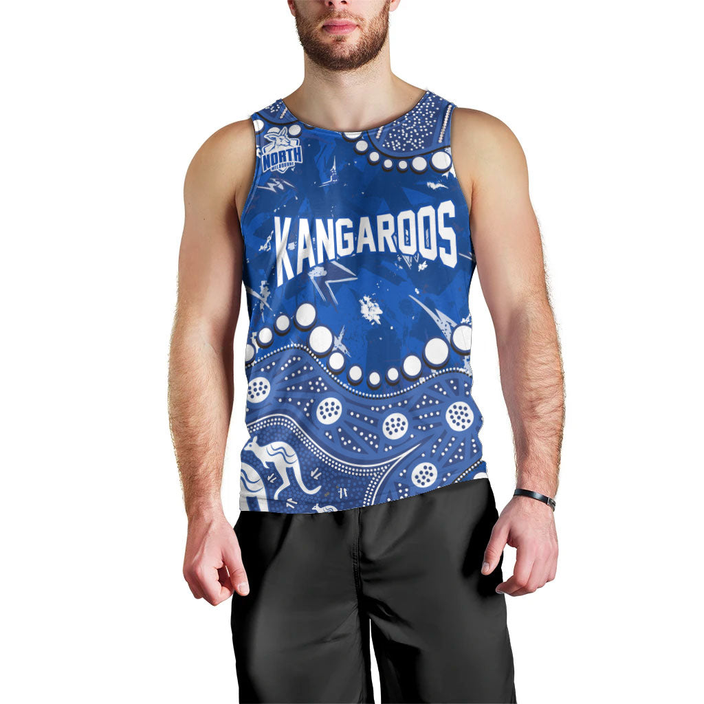 Personalized North Melbourne Kangaroos Men Tank Top Aboriginal Pattern with Graffiti Style
