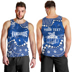 Personalized North Melbourne Kangaroos Men Tank Top Aboriginal Pattern with Graffiti Style