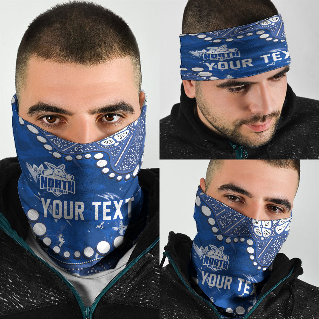 Personalized North Melbourne Kangaroos Neck Gaiter Aboriginal Pattern with Graffiti Style