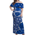 Personalized North Melbourne Kangaroos Off Shoulder Maxi Dress Aboriginal Pattern with Graffiti Style