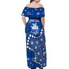 Personalized North Melbourne Kangaroos Off Shoulder Maxi Dress Aboriginal Pattern with Graffiti Style