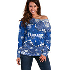 Personalized North Melbourne Kangaroos Off Shoulder Sweater Aboriginal Pattern with Graffiti Style