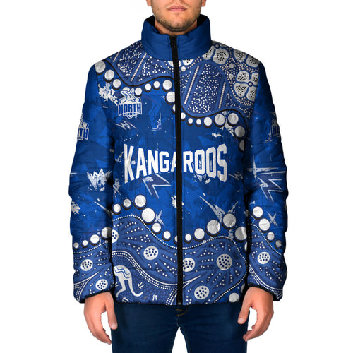 Personalized North Melbourne Kangaroos Padded Jacket Aboriginal Pattern with Graffiti Style