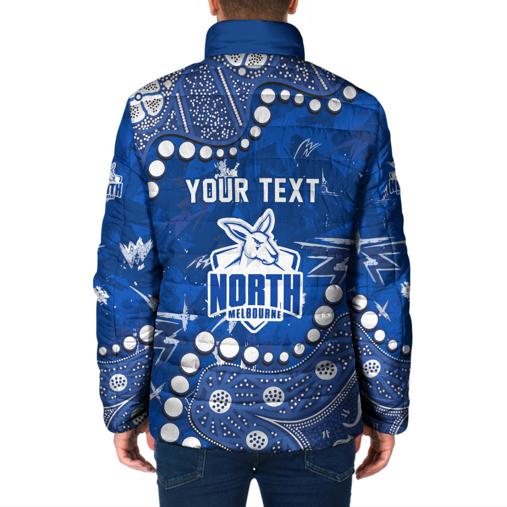 Personalized North Melbourne Kangaroos Padded Jacket Aboriginal Pattern with Graffiti Style