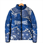 Personalized North Melbourne Kangaroos Padded Jacket Aboriginal Pattern with Graffiti Style