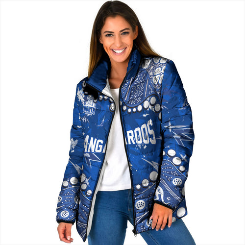 Personalized North Melbourne Kangaroos Padded Jacket Aboriginal Pattern with Graffiti Style