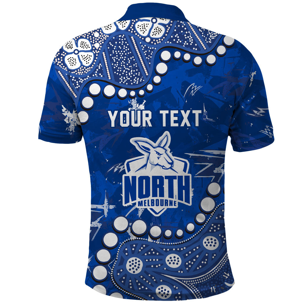 Personalized North Melbourne Kangaroos Polo Shirt Aboriginal Pattern with Graffiti Style