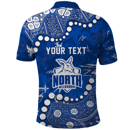Personalized North Melbourne Kangaroos Polo Shirt Aboriginal Pattern with Graffiti Style