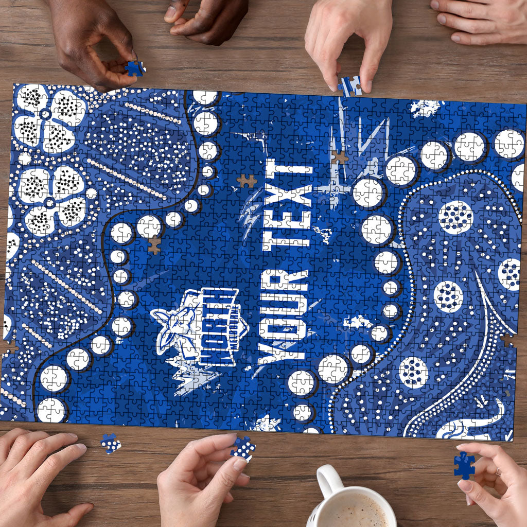 Personalized North Melbourne Kangaroos Puzzle Aboriginal Pattern with Graffiti Style